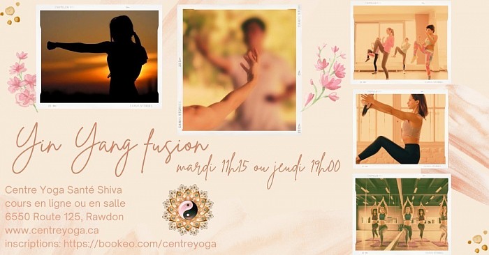 Yin Yang fusion au Centre Yoga Santé Shiva, en salle ou en ligne.