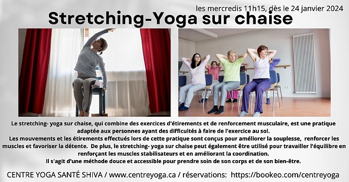 Centre Yoga Santé Shiva / Stretching- Yoga sur chaise