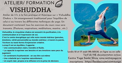Atelier sur  Vishuddha Chakra au Centre Yoga Santé Shiva